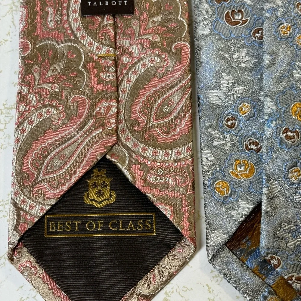 Robert Talbott Seven Fold Ties (2) and Best of Class (1) - Pink, Blue, Black - Picture 5 of 11